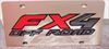 FX4 Off Road stainless steel vanity plate